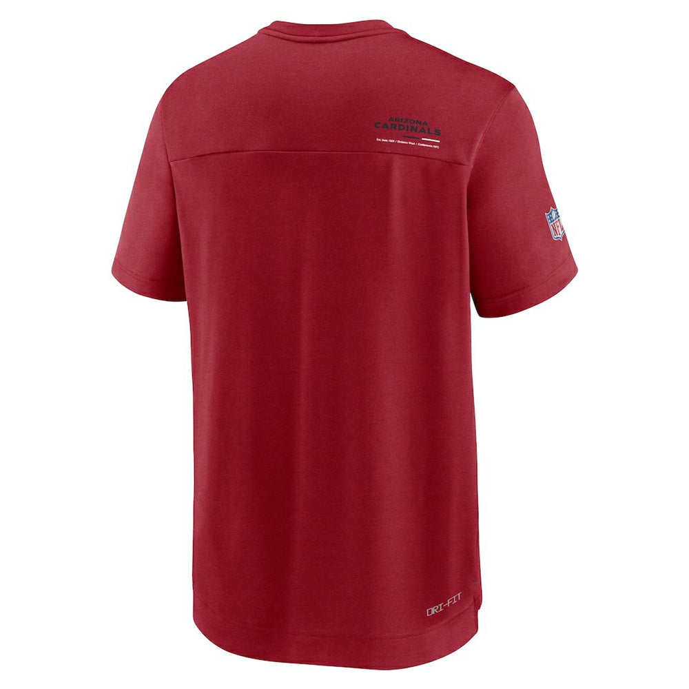 Arizona Cardinals Sideline Coach Chevron Lock Up Logo V-Neck Performance T-Shirt - Cardinal T-shirts