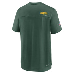 Green Bay Packers Sideline Coach Chevron Lock Up Logo V-Neck Performance T-Shirt - Heather Kelly Green T-shirts