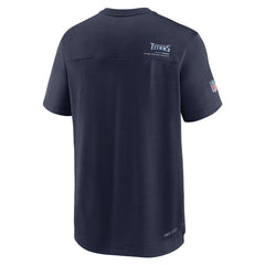 Tennessee Titans Sideline Coach Chevron Lock Up Logo V-Neck Performance T-Shirt - Navy T-shirts