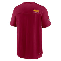 Washington Commanders Sideline Coach Chevron Lock Up Logo V-Neck Performance T-Shirt - Burgundy T-shirts