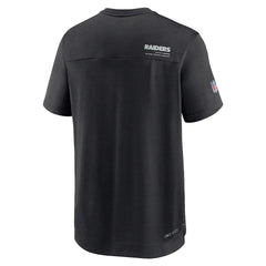 Las Vegas Raiders Sideline Coach Chevron Lock Up Logo V-Neck Performance T-Shirt - Black T-shirts