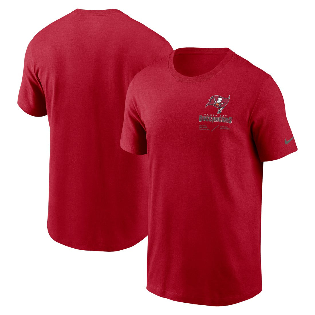 Tampa Bay Buccaneers Sideline Infograph Lockup Performance T-Shirt - Red T-shirts