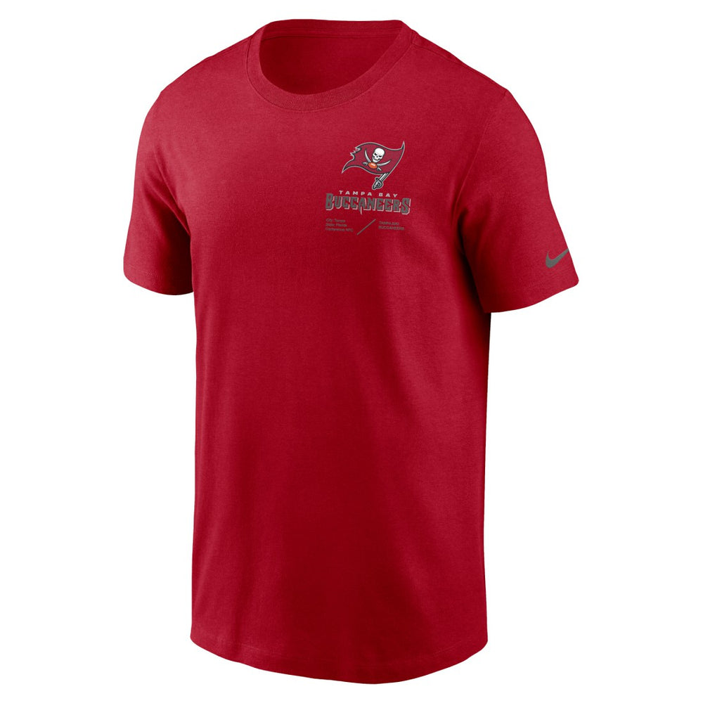 Tampa Bay Buccaneers Sideline Infograph Lockup Performance T-Shirt - Red T-shirts