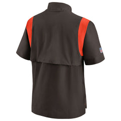 Cleveland Browns Sideline Coaches Chevron Lockup Pullover Top - Brown Pullover