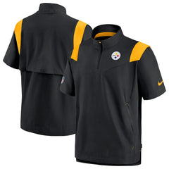 Pittsburgh Steelers Sideline Coaches Chevron Lockup Pullover Top - Black Pullover