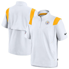 Pittsburgh Steelers Sideline Coaches Chevron Lockup Pullover Top - White Pullover