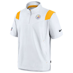 Pittsburgh Steelers Sideline Coaches Chevron Lockup Pullover Top - White Pullover
