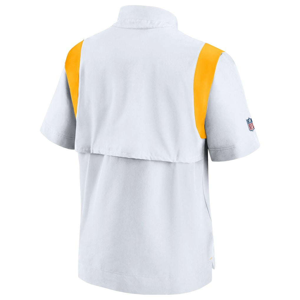 Pittsburgh Steelers Sideline Coaches Chevron Lockup Pullover Top - White Pullover