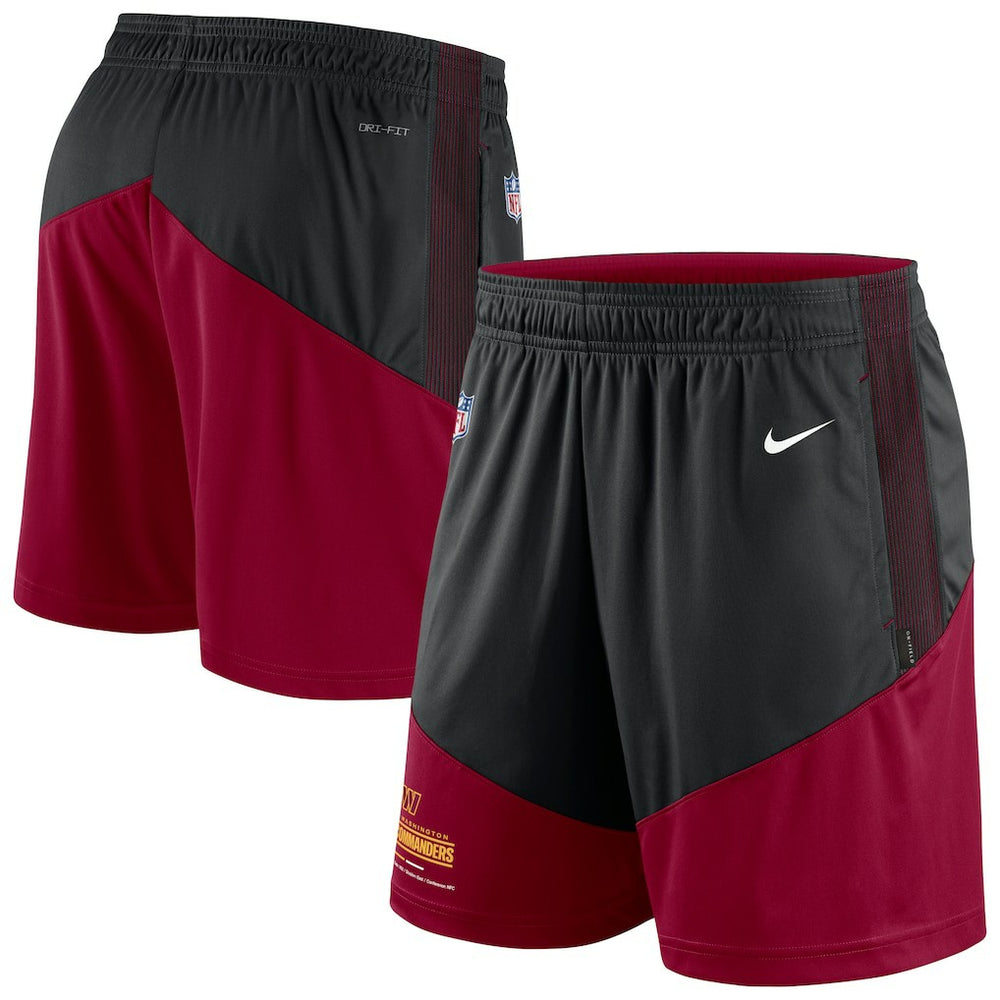 Washington Commanders Sideline Primary Lockup Performance Shorts - Black/Burgundy Shorts