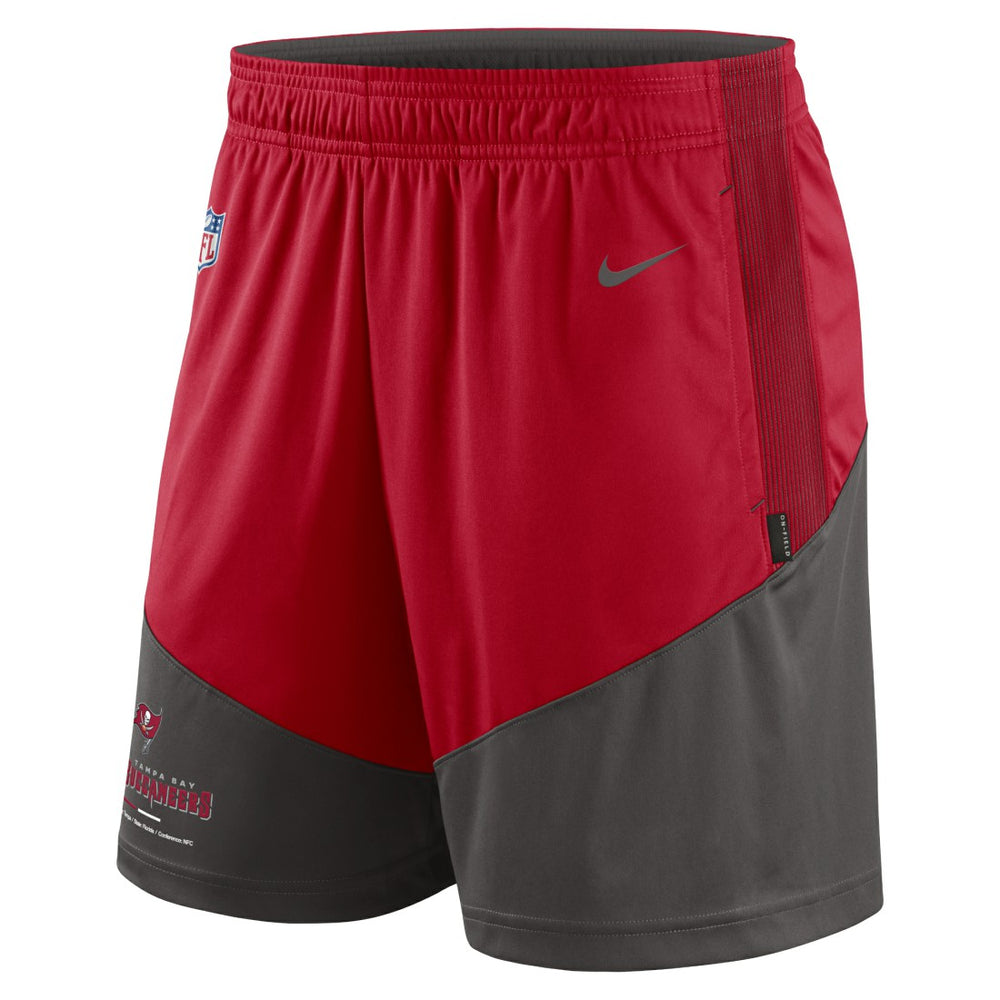 Tampa Bay Buccaneers Sideline Primary Lockup Performance Shorts - Red/Pewter Shorts