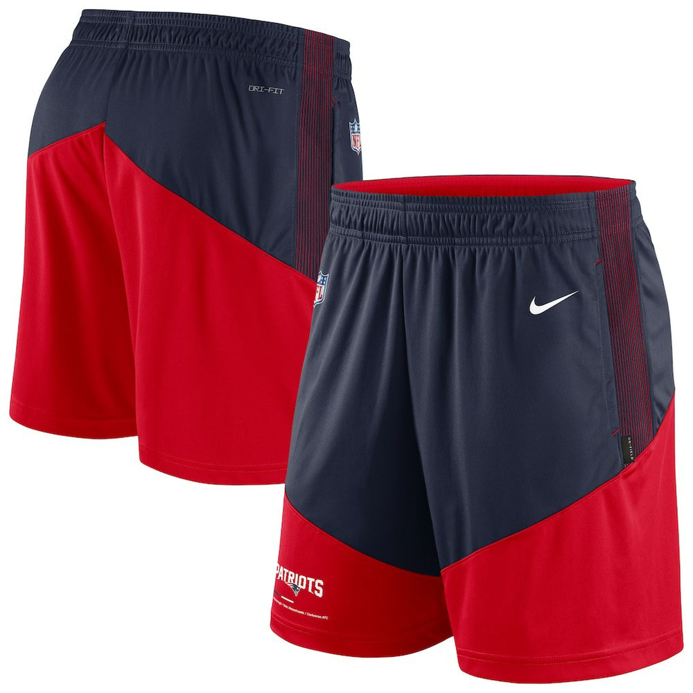 New England Patriots Sideline Primary Lockup Performance Shorts - Navy/Red Shorts