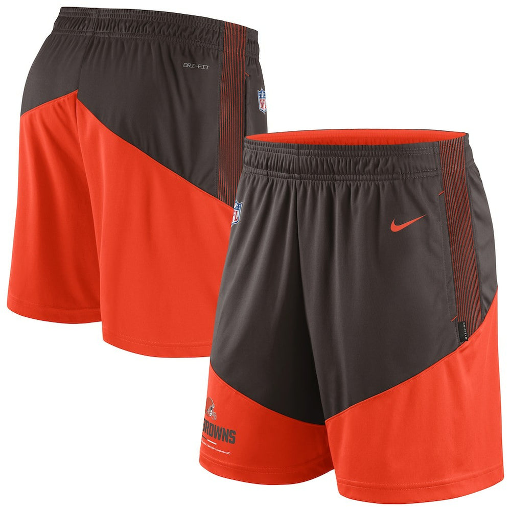 Cleveland Browns Sideline Primary Lockup Performance Shorts - Brown/Orange Shorts
