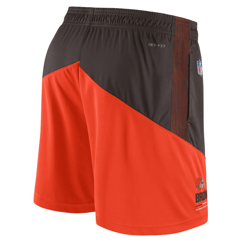 Cleveland Browns Sideline Primary Lockup Performance Shorts - Brown/Orange Shorts