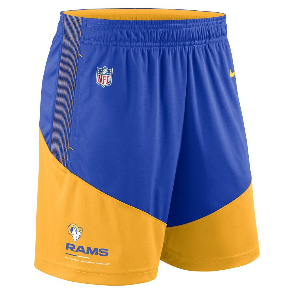 Los Angeles Rams Sideline Primary Lockup Performance Shorts - Royal/Gold Shorts