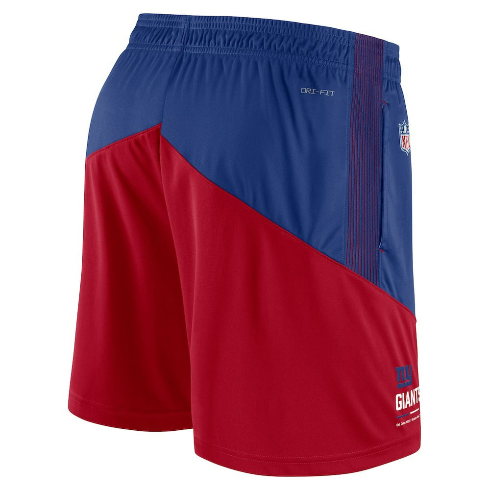 New York Giants Sideline Primary Lockup Performance Shorts - Royal/Red Shorts