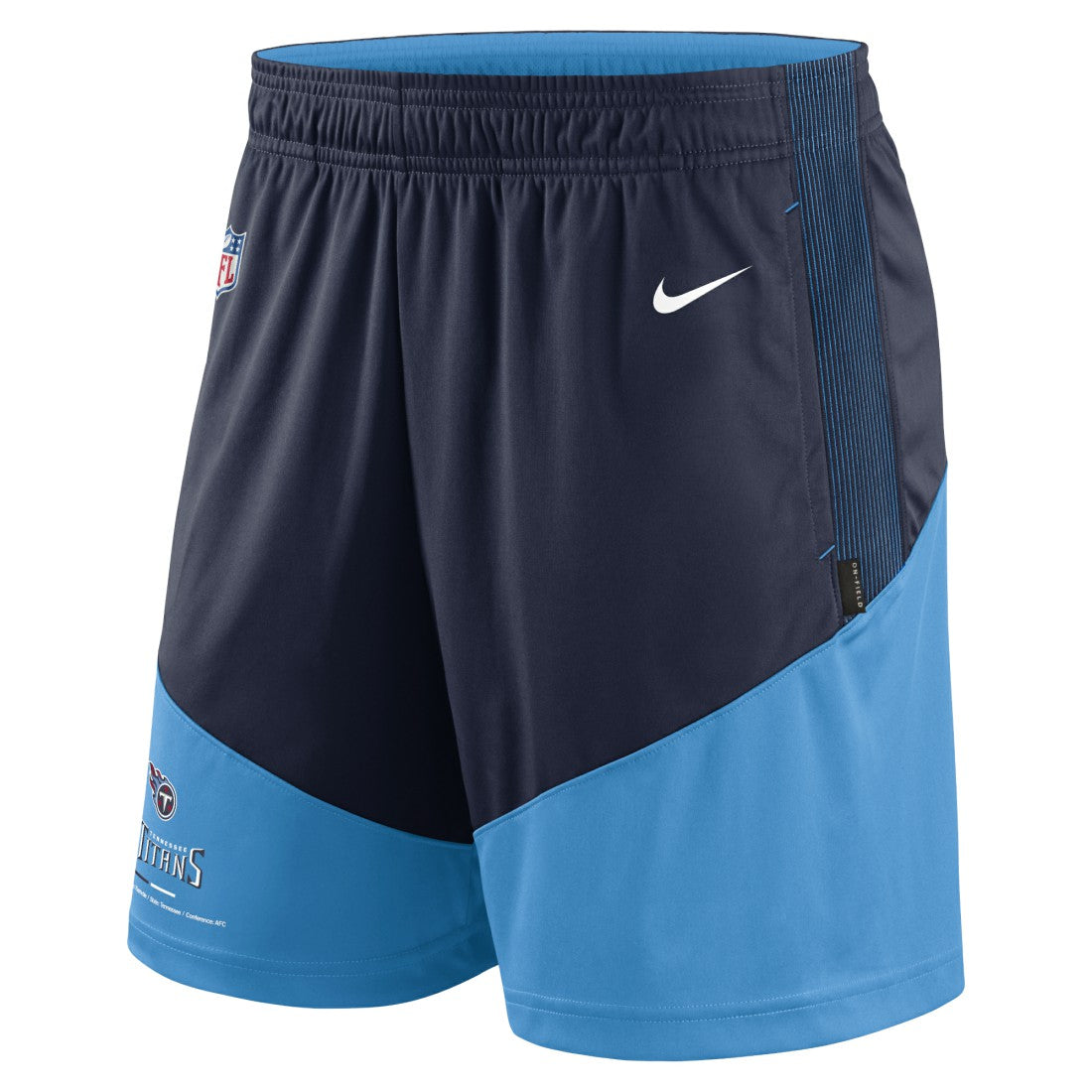 Tennessee Titans Sideline Primary Lockup Performance Shorts - Navy/Light Blue Shorts