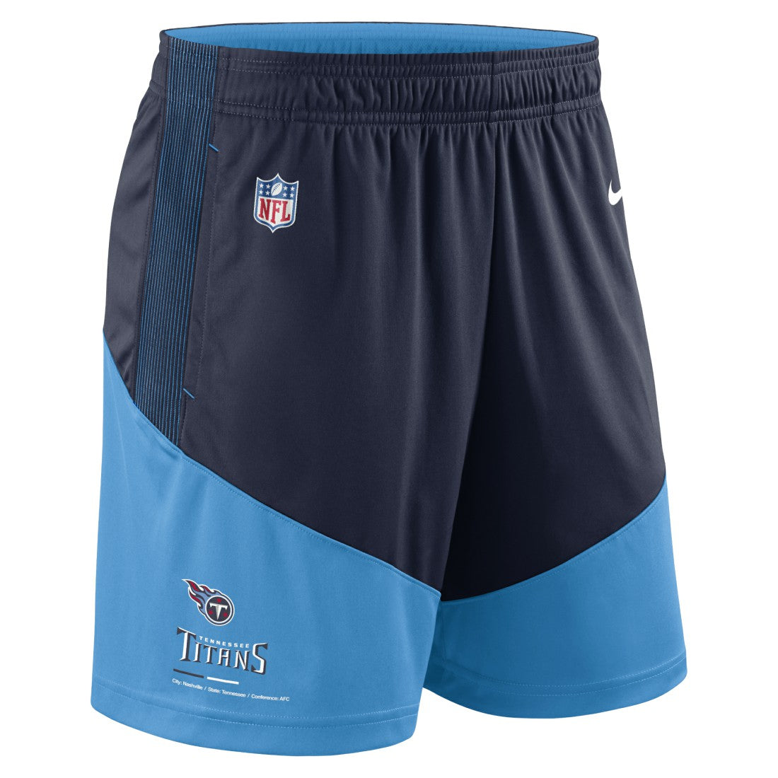 Tennessee Titans Sideline Primary Lockup Performance Shorts - Navy/Light Blue Shorts