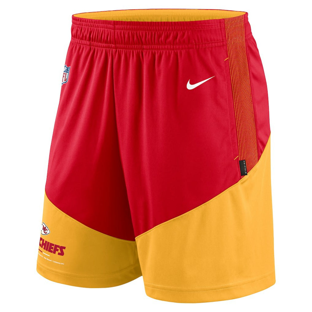 Kansas City Chiefs Sideline Primary Lockup Performance Shorts - Red/Gold Shorts