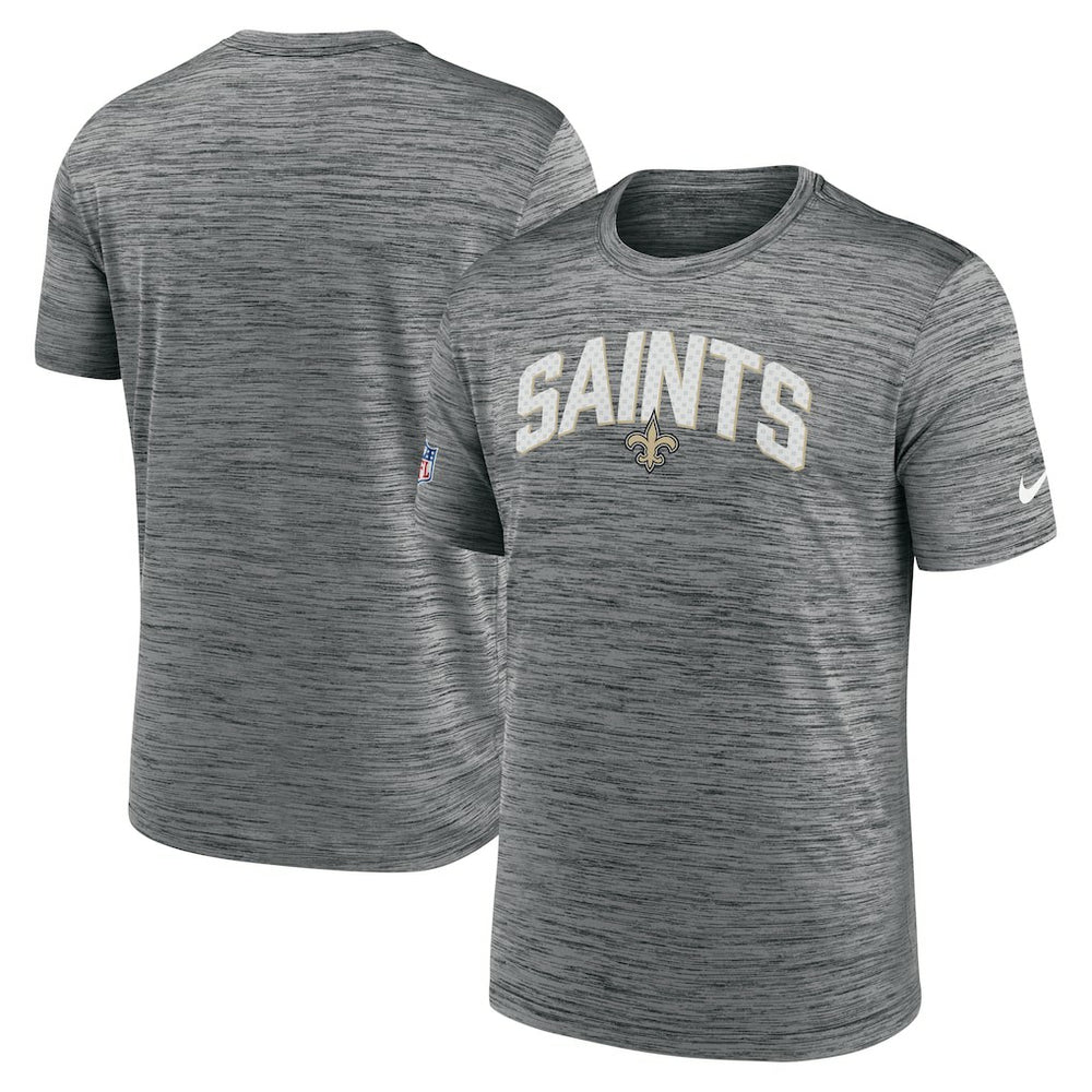 New Orleans Saints Sideline Velocity Athletic Stack Performance T-Shirt - Gray T-shirts