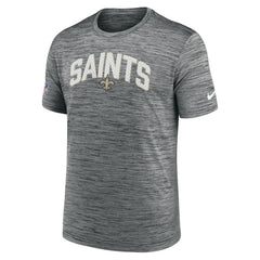 New Orleans Saints Sideline Velocity Athletic Stack Performance T-Shirt - Gray T-shirts