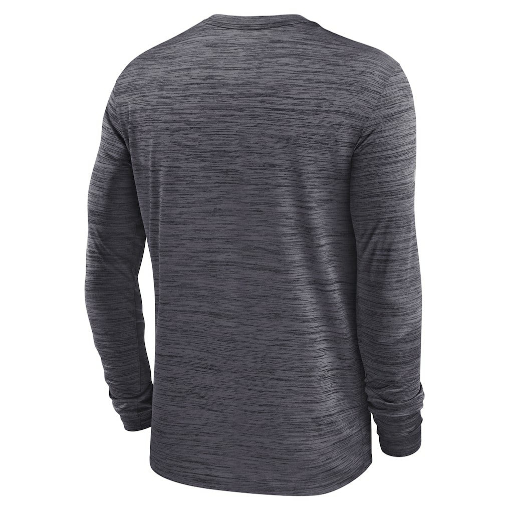 Las Vegas Raiders Sideline Velocity Athletic Stack Performance Long Sleeve T-Shirt - Charcoal T-shirts