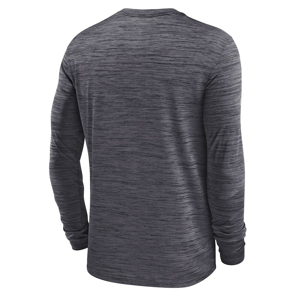 Las Vegas Raiders Sideline Velocity Athletic Stack Performance Long Sleeve T-Shirt - Charcoal T-shirts