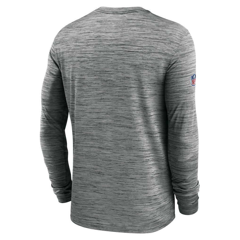 New Orleans Saints Sideline Velocity Athletic Stack Performance Long Sleeve T-Shirt - Gray T-shirts