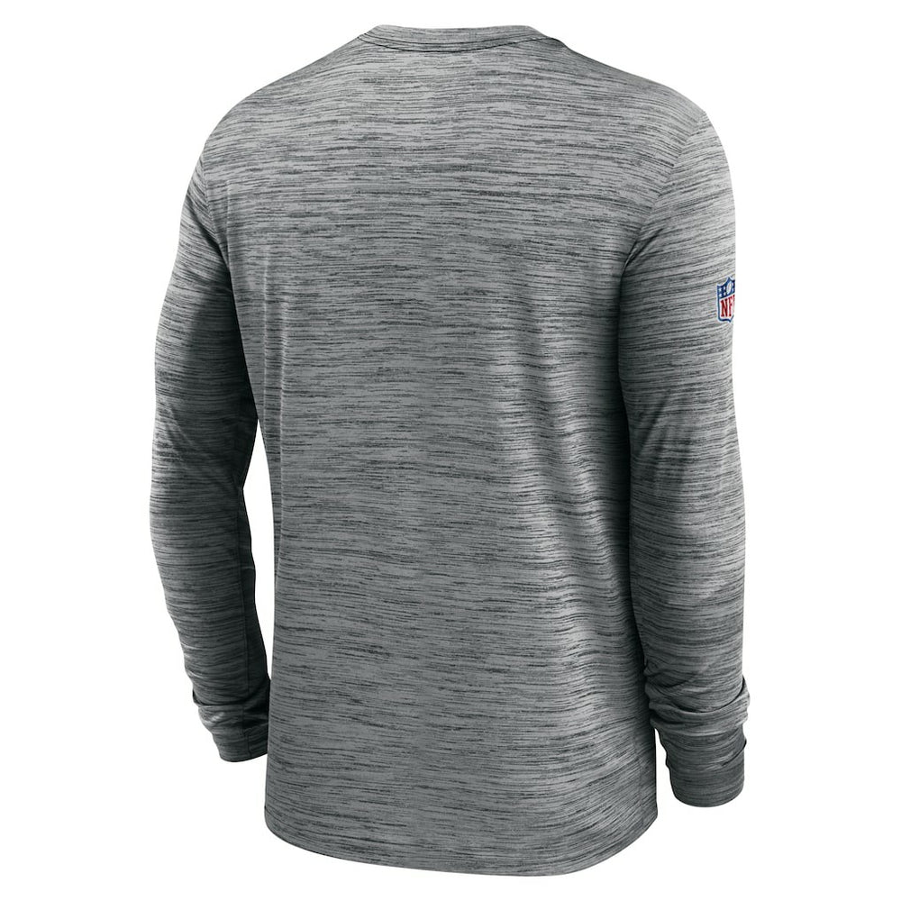 New Orleans Saints Sideline Velocity Athletic Stack Performance Long Sleeve T-Shirt - Gray T-shirts