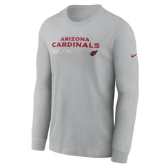 Arizona Cardinals Sideline Infograph Lock Up Performance Long Sleeve T-Shirt - Gray T-shirts