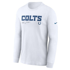 Indianapolis Colts Sideline Infograph Lock Up Performance Long Sleeve T-Shirt - White T-shirts