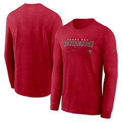 Tampa Bay Buccaneers Sideline Infograph Lock Up Performance Long Sleeve T-Shirt - Red T-shirts