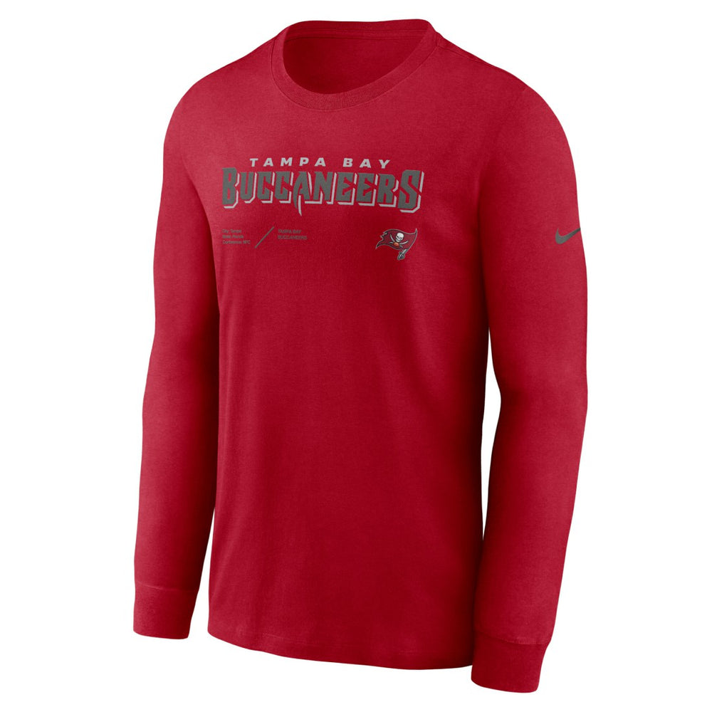 Tampa Bay Buccaneers Sideline Infograph Lock Up Performance Long Sleeve T-Shirt - Red T-shirts