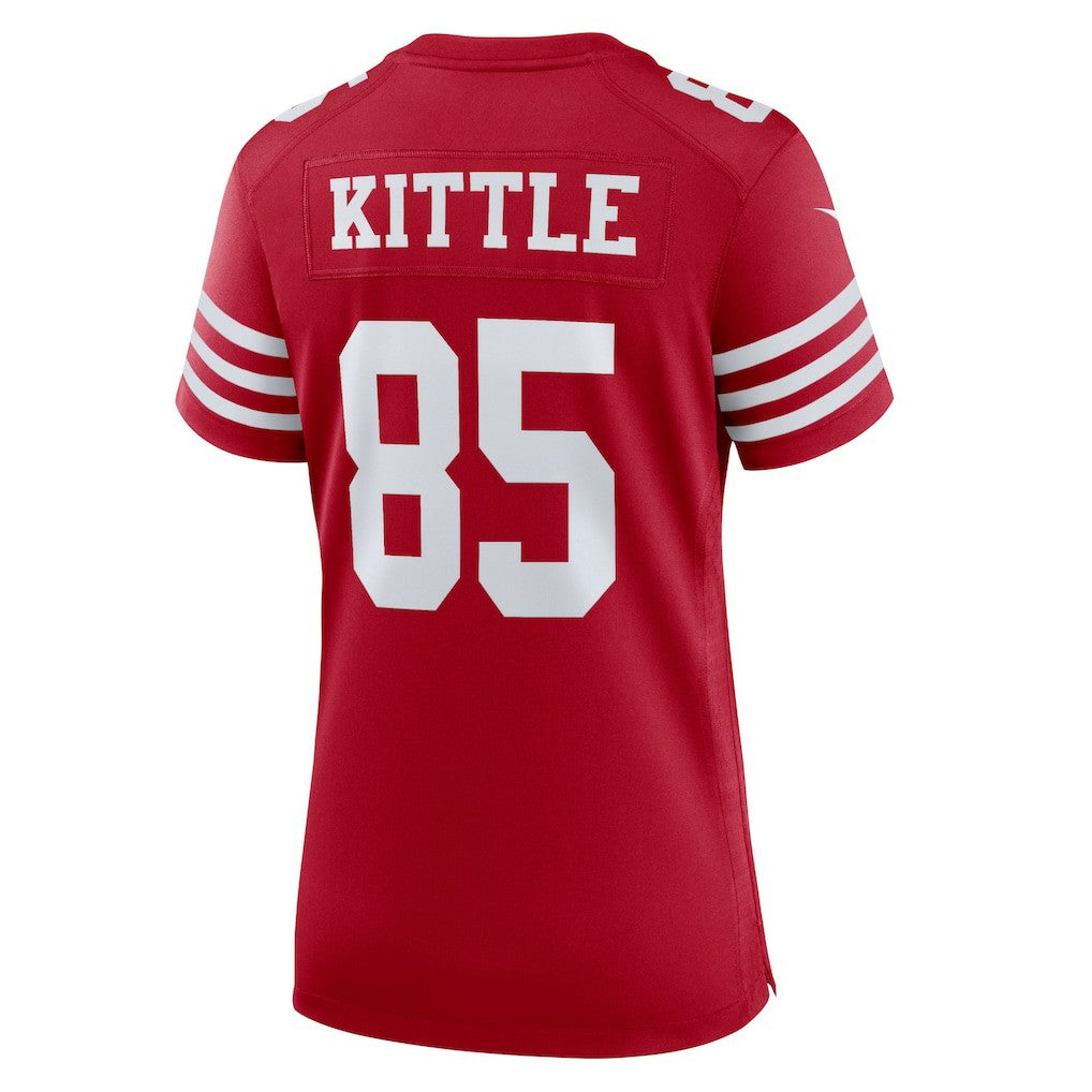George Kittle San Francisco 49ers Women's Team Game Player Jersey - Scarlet Jerseys