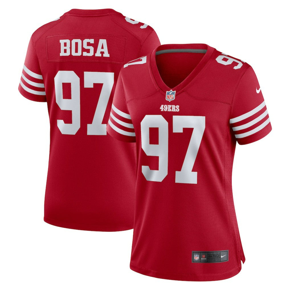 Nick Bosa San Francisco 49ers Women's Team Game Player Jersey - Scarlet Jerseys