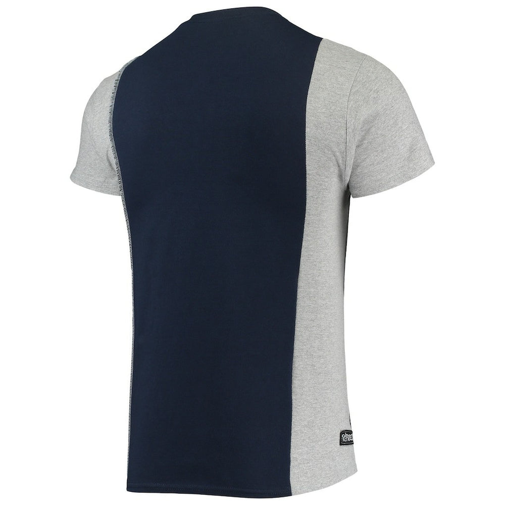 Chicago Bears Refried Apparel Sustainable Split T-Shirt - Navy/Heathered Gray T-shirts