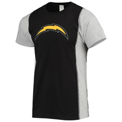 Los Angeles Chargers Refried Apparel Sustainable Split T-Shirt - Black/Heathered Gray T-shirts