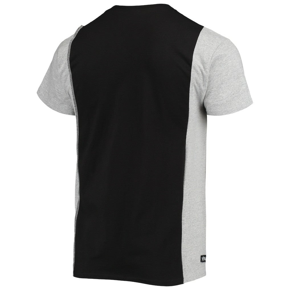 Los Angeles Chargers Refried Apparel Sustainable Split T-Shirt - Black/Heathered Gray T-shirts