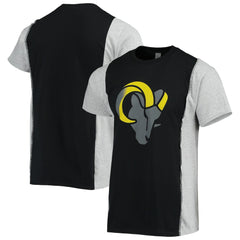 Los Angeles Rams Refried Apparel Sustainable Split T-Shirt - Black/Heathered Gray T-shirts