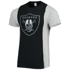 Las Vegas Raiders Refried Apparel Sustainable Split T-Shirt - Black/Heathered Gray T-shirts