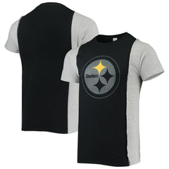 Pittsburgh Steelers Refried Apparel Sustainable Split T-Shirt - Black/Heathered Gray T-shirts