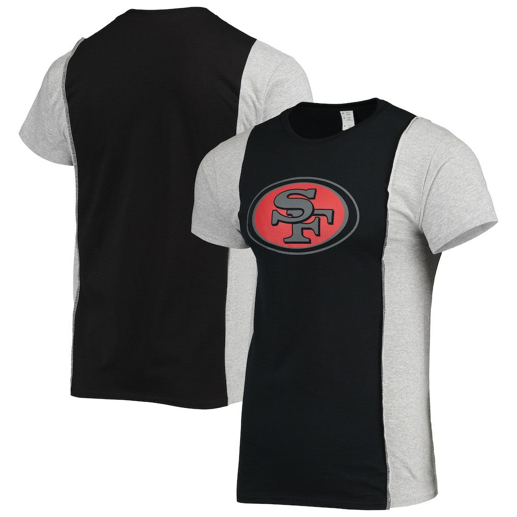 San Francisco 49ers Refried Apparel Sustainable Split T-Shirt - Black/Heathered Gray T-shirts