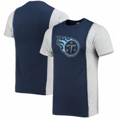 Tennessee Titans Refried Apparel Sustainable Split T-Shirt - Navy/Heathered Gray T-shirts