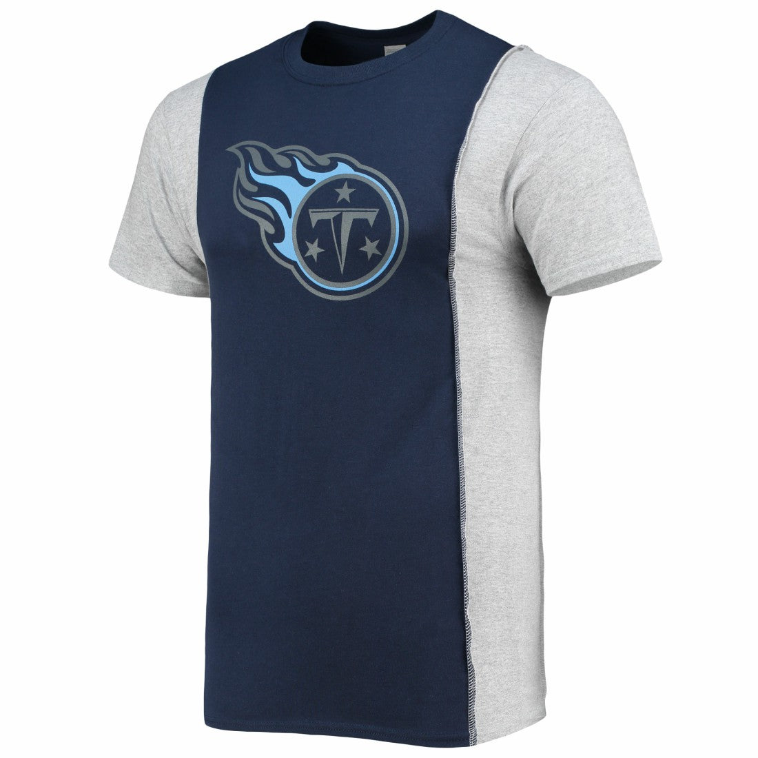 Tennessee Titans Refried Apparel Sustainable Split T-Shirt - Navy/Heathered Gray T-shirts