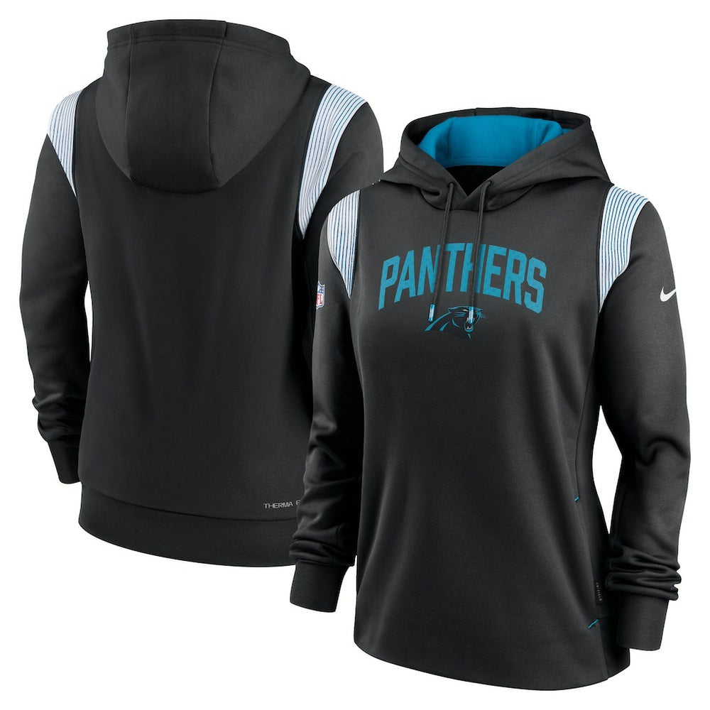 Carolina Panthers Women's Sideline Stack Performance Pullover Hoodie - Black Hoodies