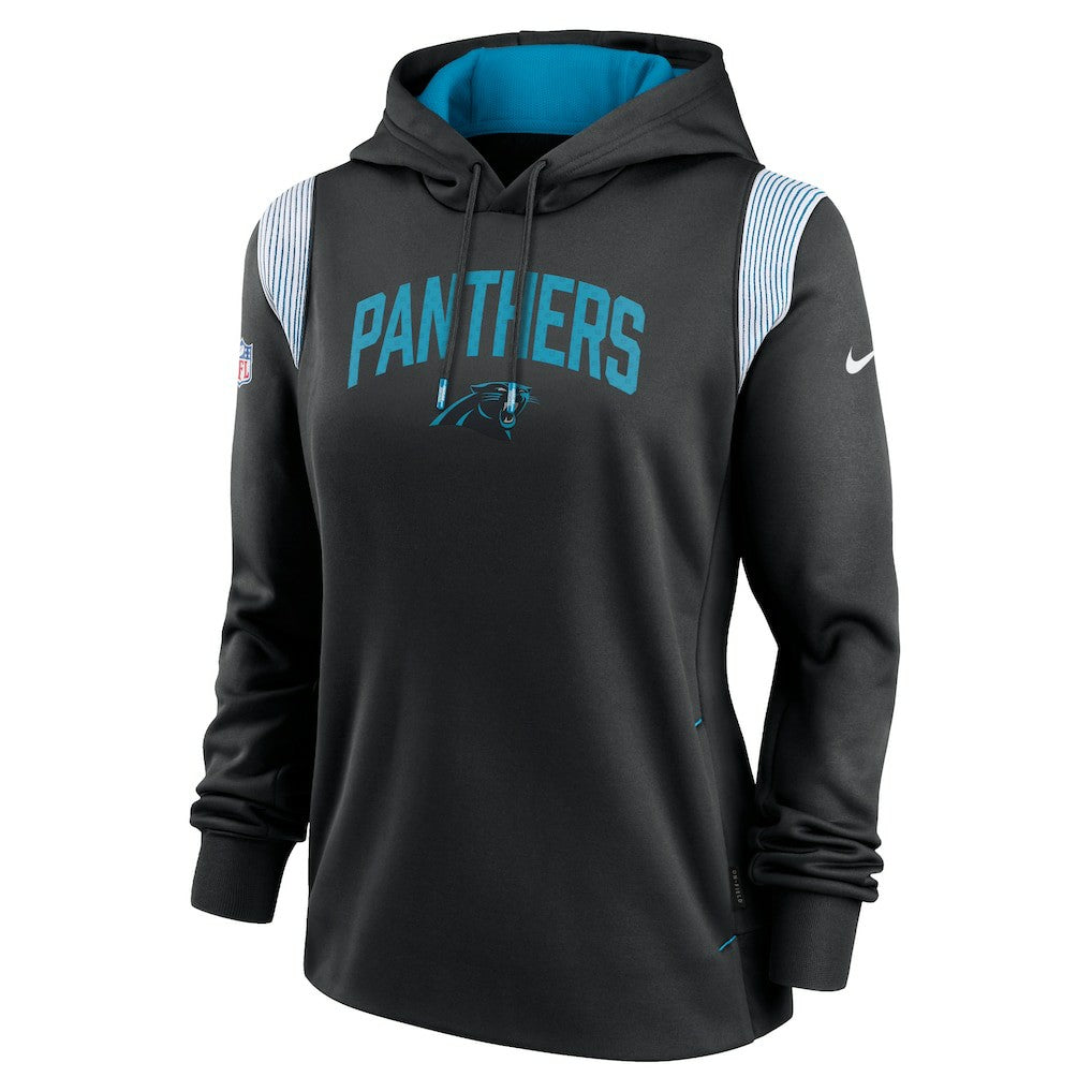 Carolina Panthers Women's Sideline Stack Performance Pullover Hoodie - Black Hoodies