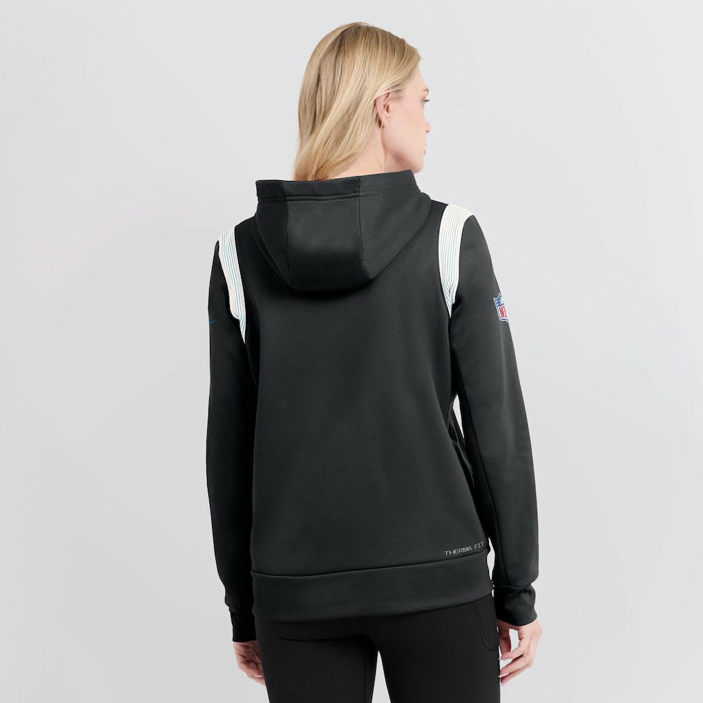Carolina Panthers Women's Sideline Stack Performance Pullover Hoodie - Black Hoodies