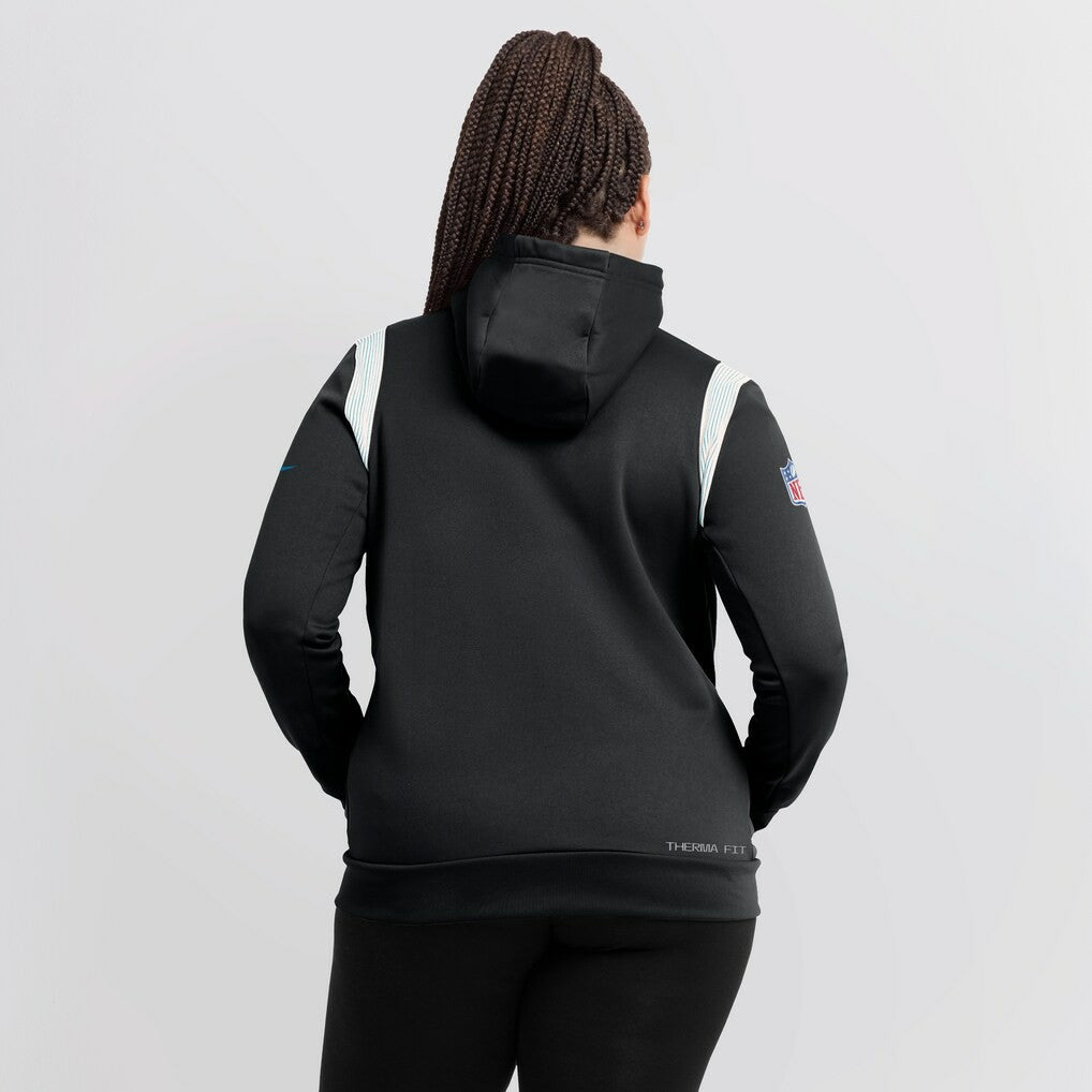 Carolina Panthers Women's Sideline Stack Performance Pullover Hoodie - Black Hoodies