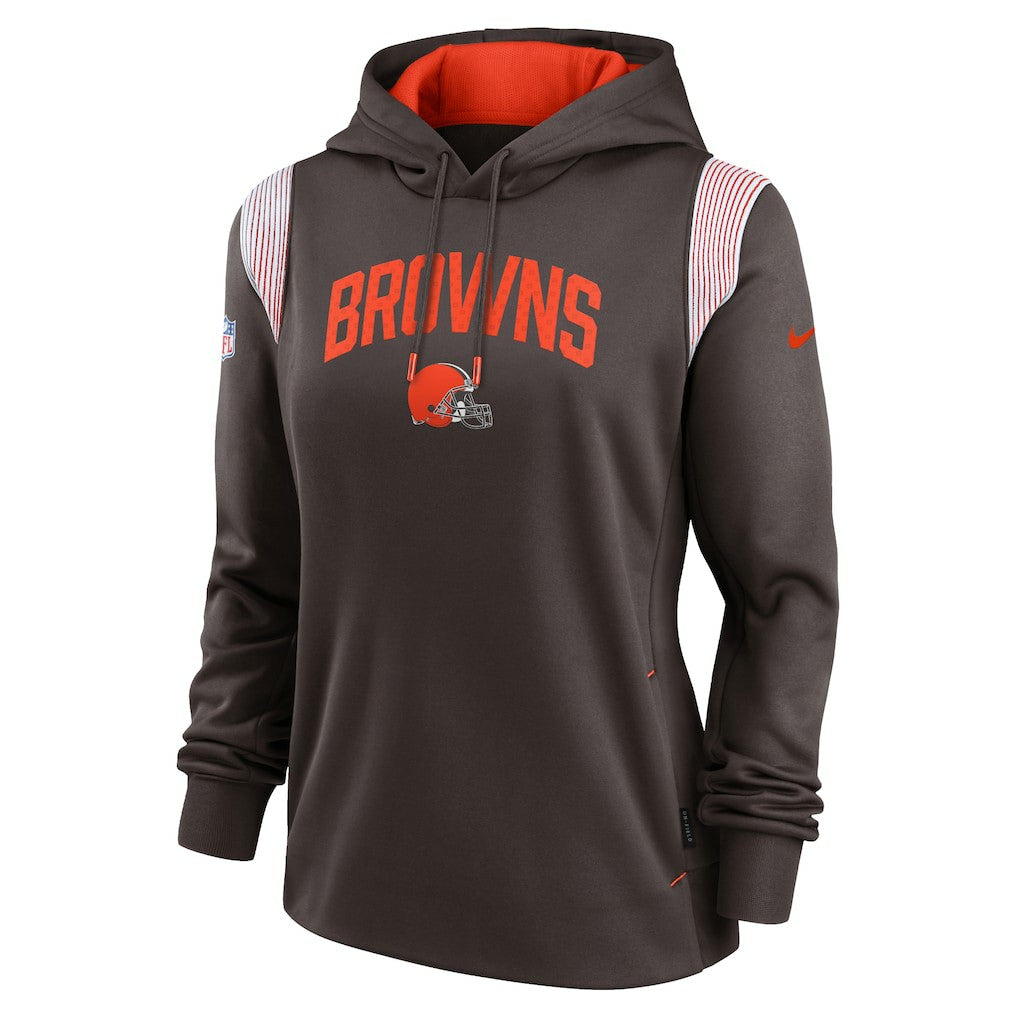 Cleveland Browns Women's Sideline Stack Performance Pullover Hoodie - Brown Hoodies