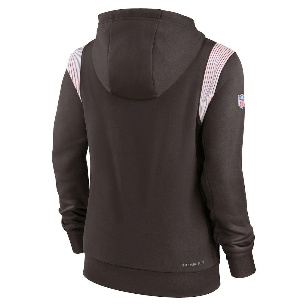 Cleveland Browns Women's Sideline Stack Performance Pullover Hoodie - Brown Hoodies