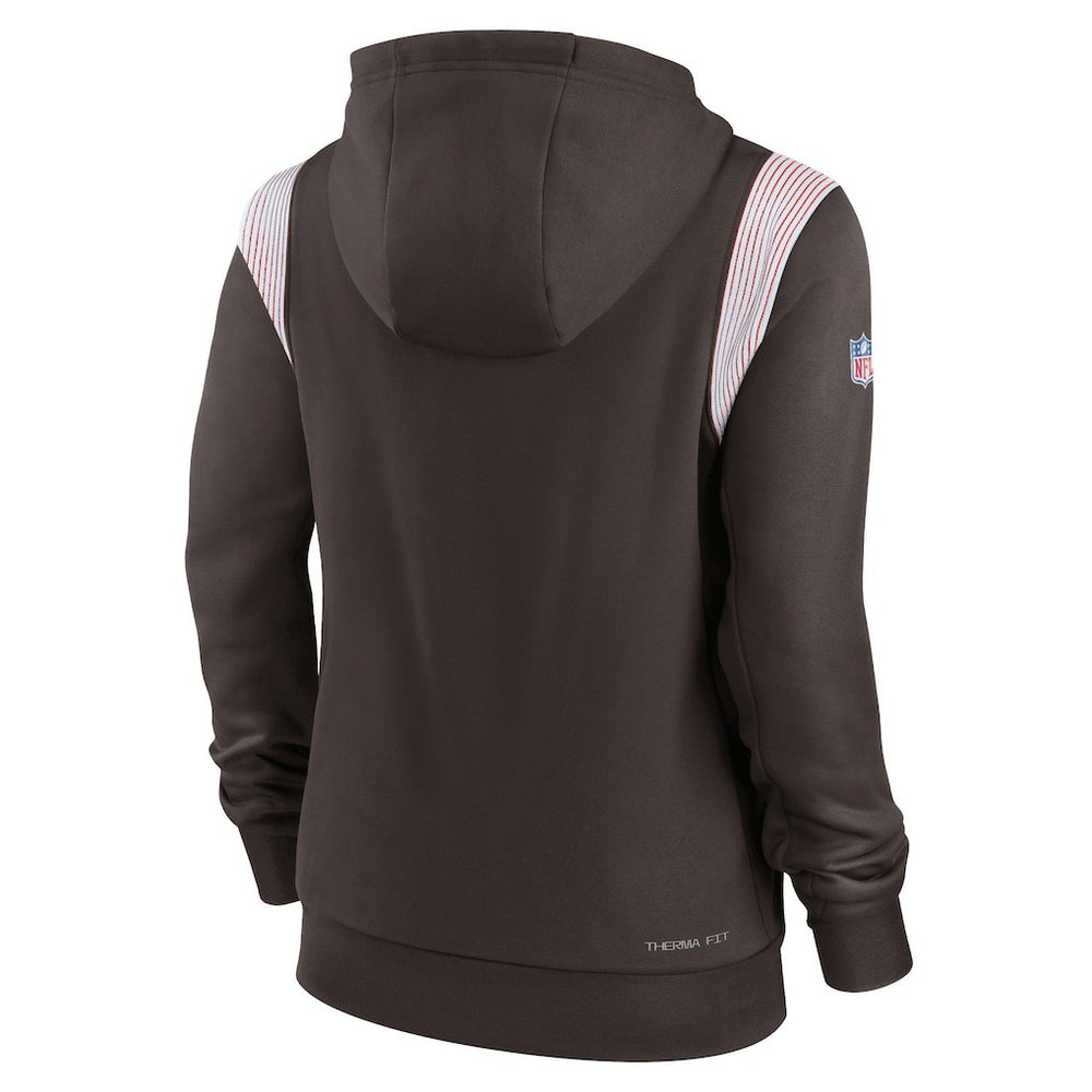 Cleveland Browns Women's Sideline Stack Performance Pullover Hoodie - Brown Hoodies